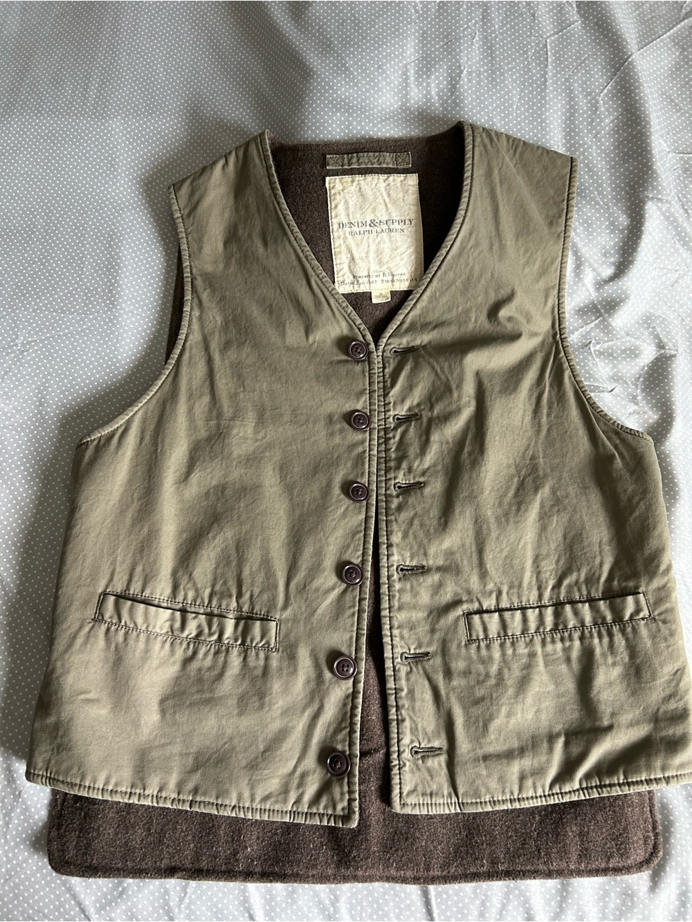 Denim & Supply Ralph Lauren Olive Layered Vest